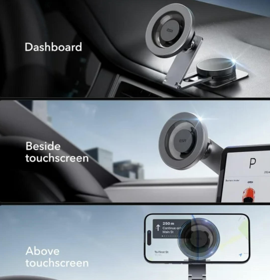 Magnetic Car Phone Mount with 360° Rotation & Adjustable Viewing Angles