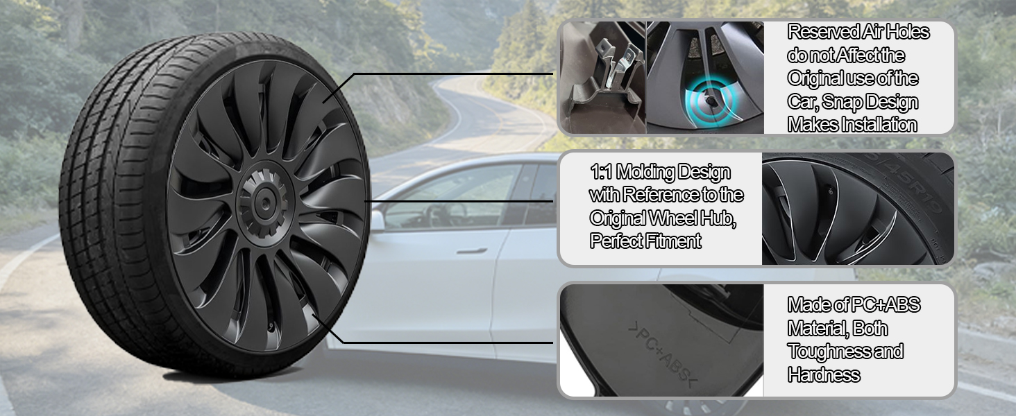 19-Inch Wheel Covers for 2020-2024 Tesla Model Y