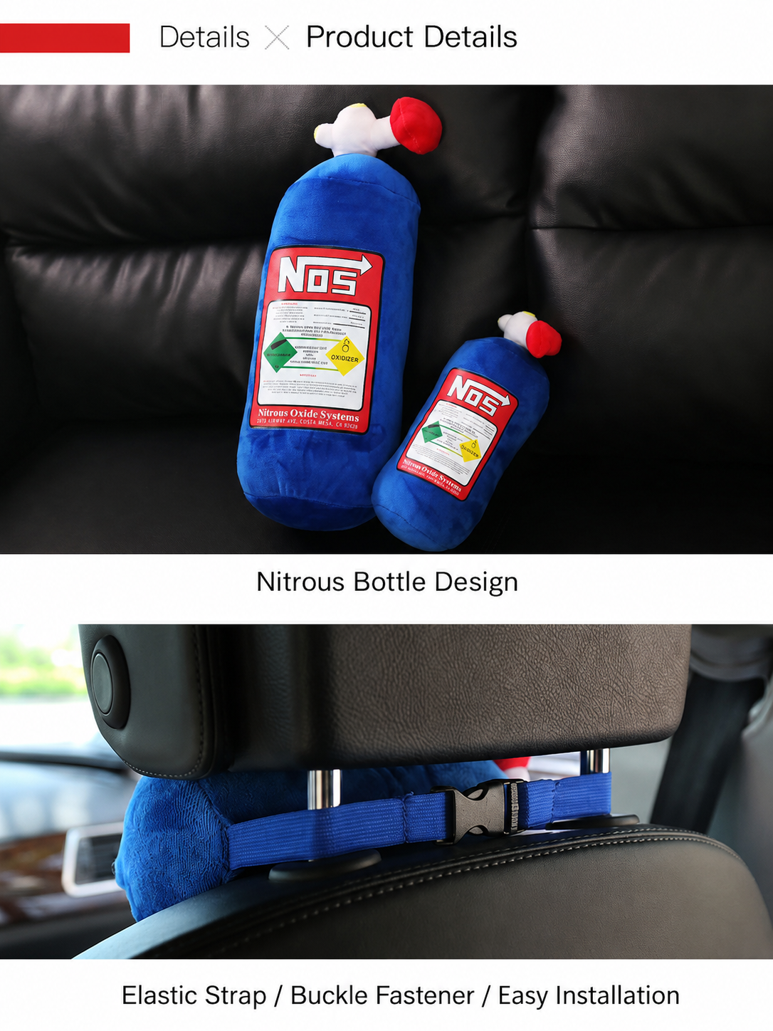 Car Headrest & Neck Support Pillow, Nitrogen Cylinder-Style Throw Pillow, Car Aromatherapy Diffuser, Lumbar Support Cushion