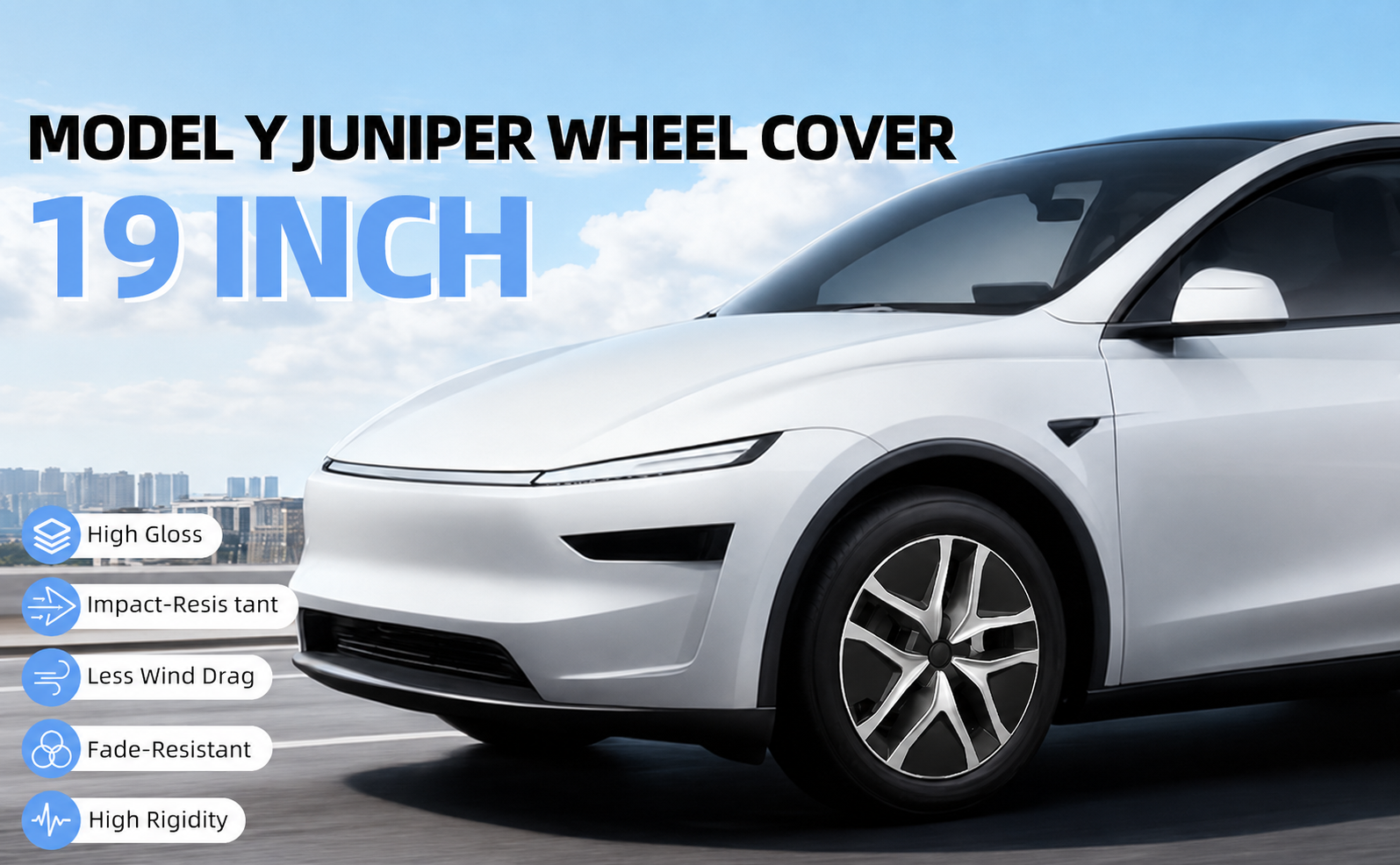 19-Inch Arachnid Style Wheel Covers for 2025+ Tesla Model Y Juniper