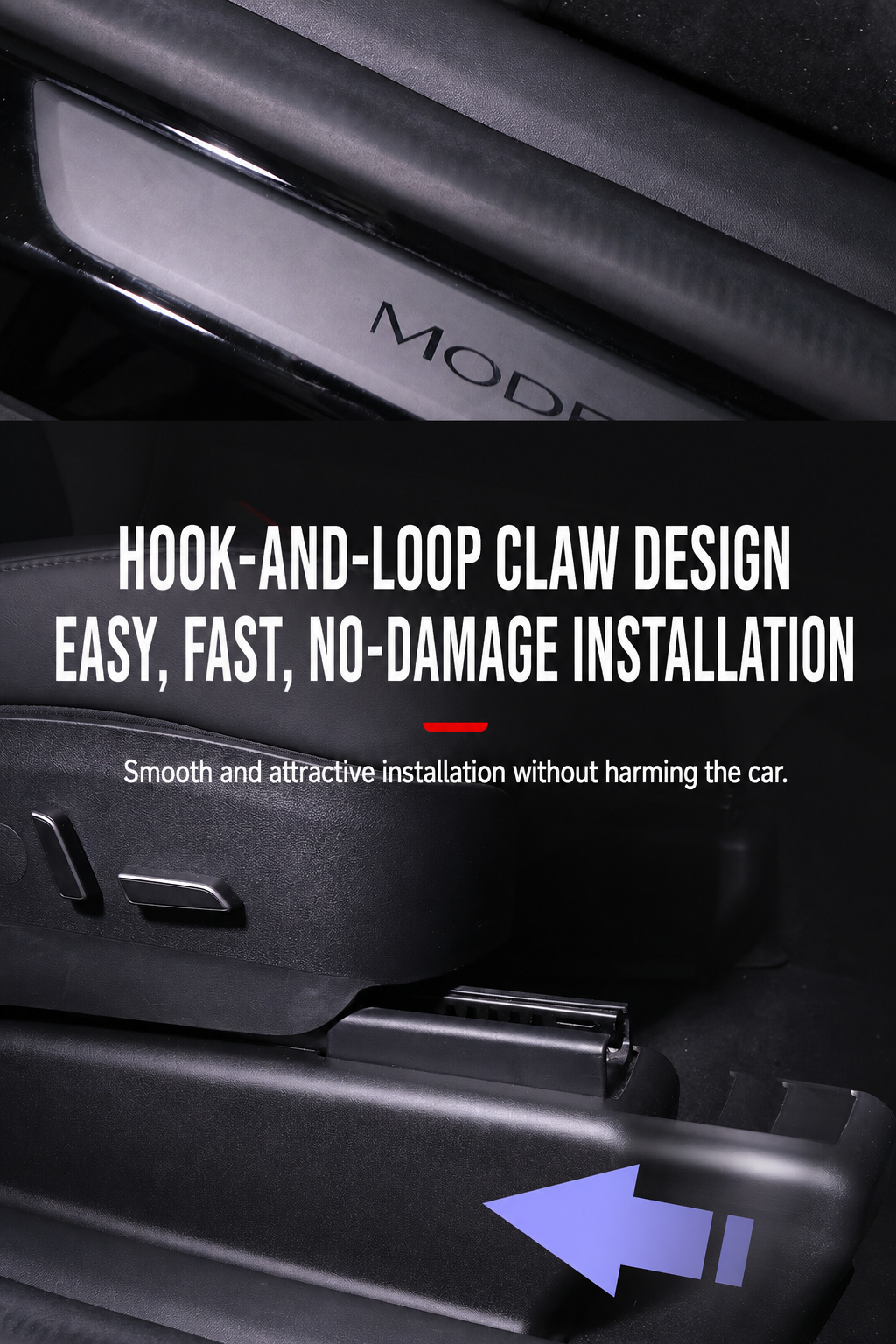 Interior Accessory Kit for New Model Y: Rear Seat Anti-Kick Guards, Under-Seat Corner Protectors, and Seat Rail Covers