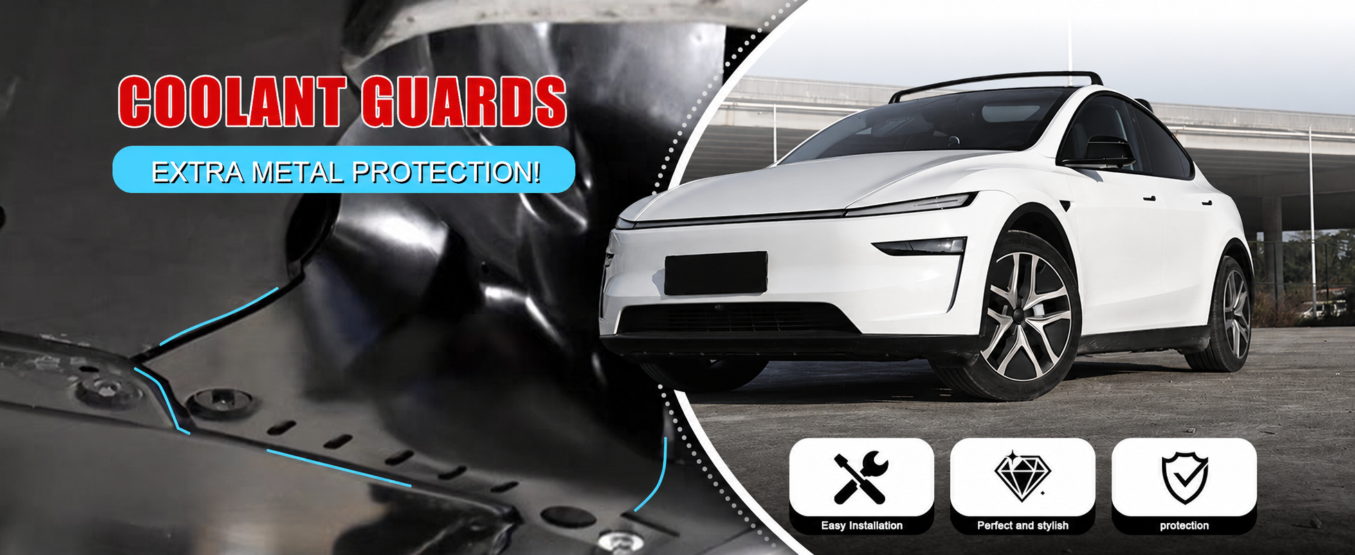 Coolant Line Skid Plate Guards for Tesla Model Y