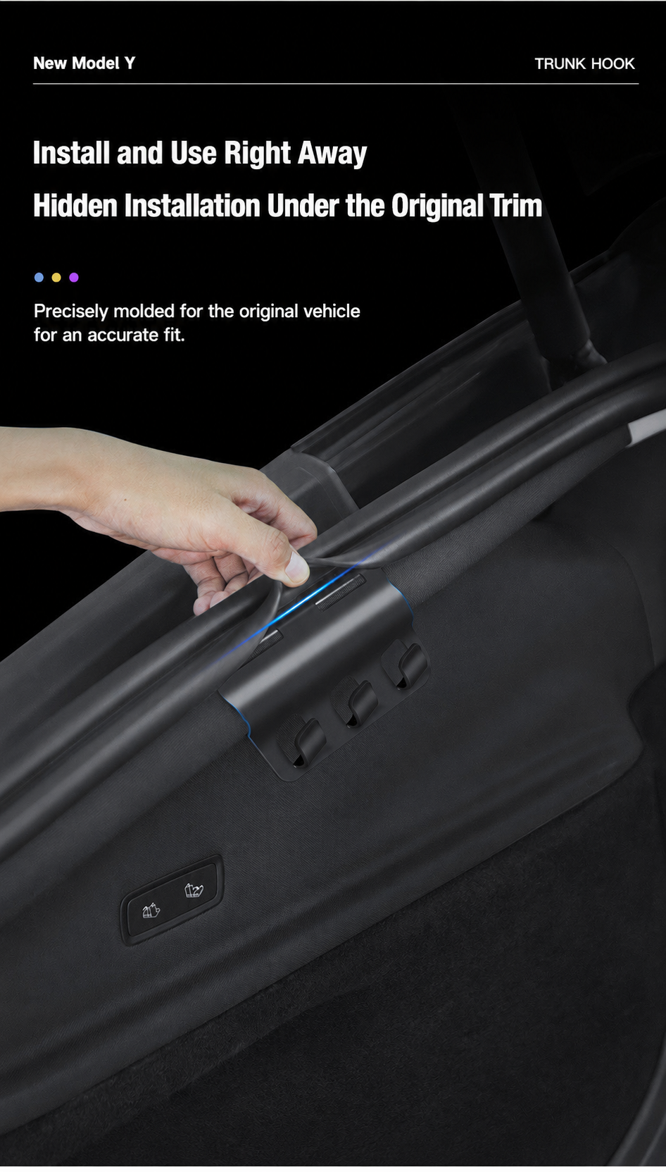 Rear Trunk Hooks for Tesla Model 3/Y