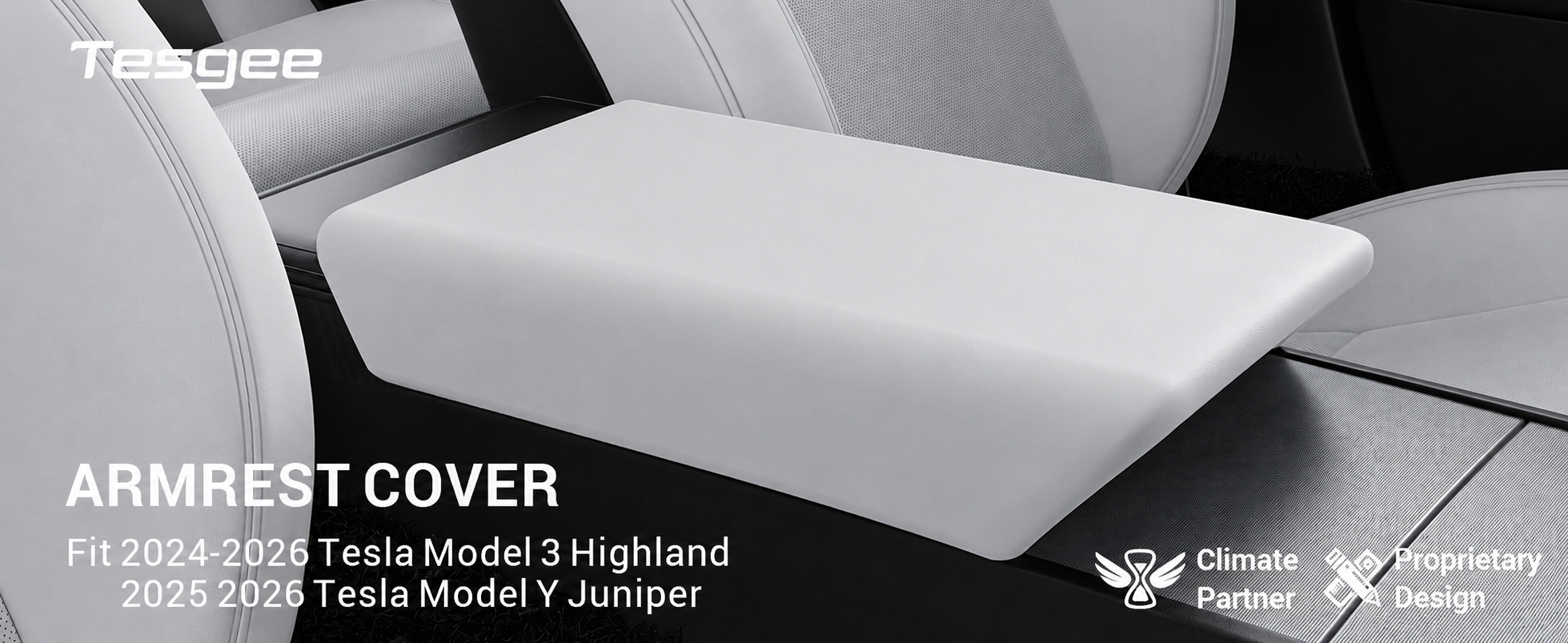 Center Console Armrest Cover for Tesla Model 3/Y/S/X/Cybertruck