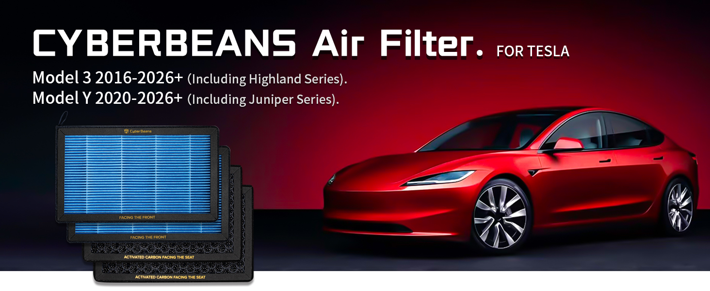 Activated Carbon Cabin Air Filter Set for Tesla Model 3/Y