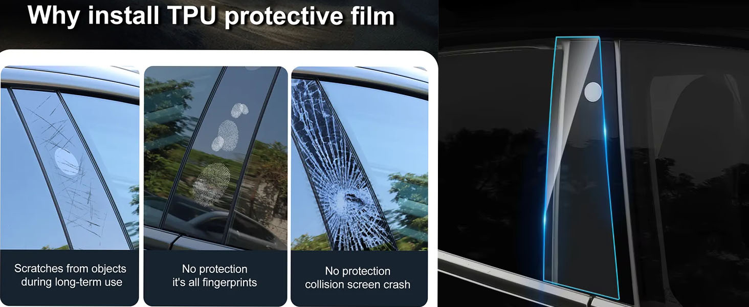 B-Pillar TPU Protective Film for Tesla Model Y