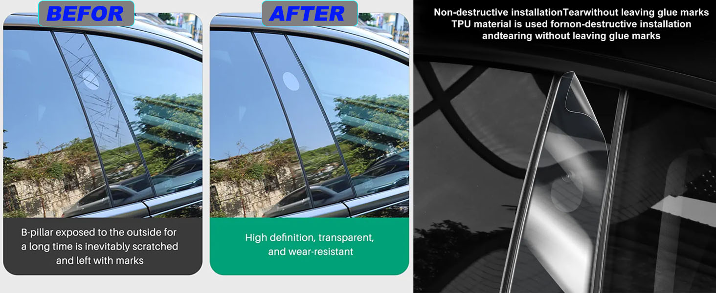 B-Pillar TPU Protective Film for Tesla Model Y
