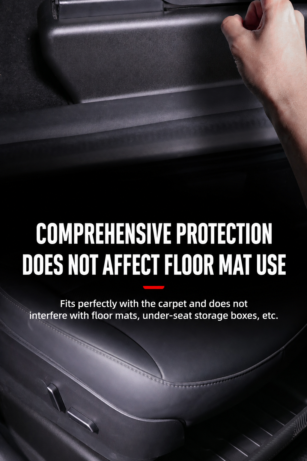 Interior Accessory Kit for New Model Y: Rear Seat Anti-Kick Guards, Under-Seat Corner Protectors, and Seat Rail Covers