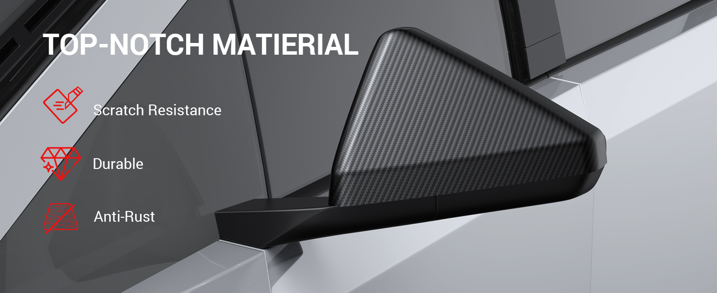 Carbon Fiber Side Mirror Covers for Tesla Cybertruck
