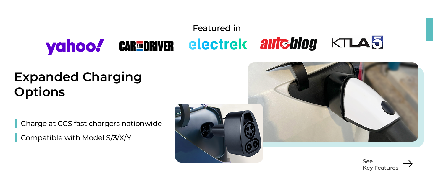 CCS to NACS Fast Charging Adapter for Tesla