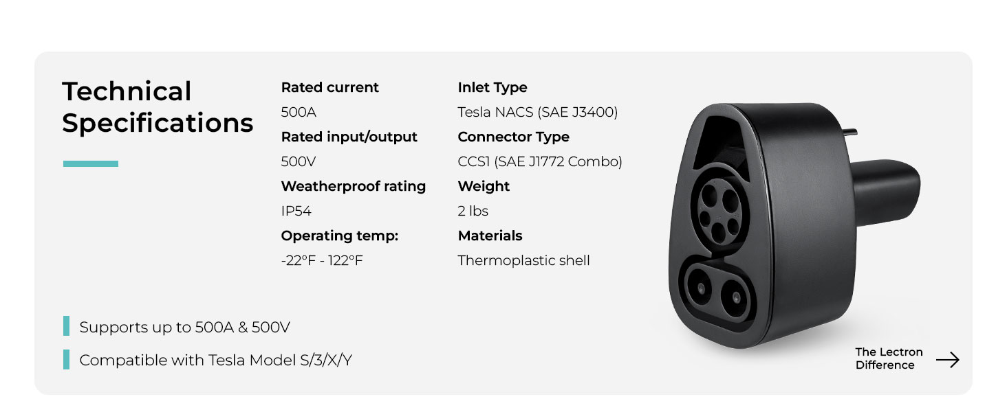 CCS to NACS Fast Charging Adapter for Tesla