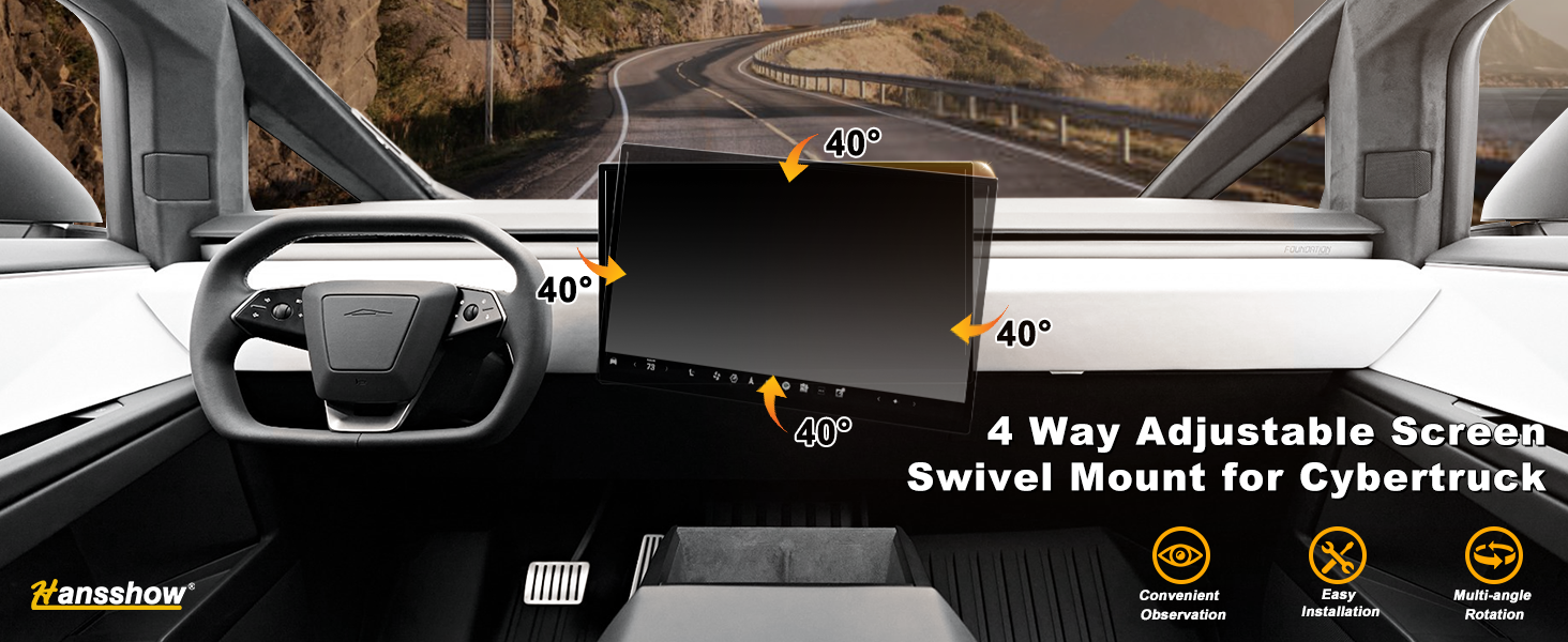 Center Screen Swivel Mount Kit for Tesla Cybertruck