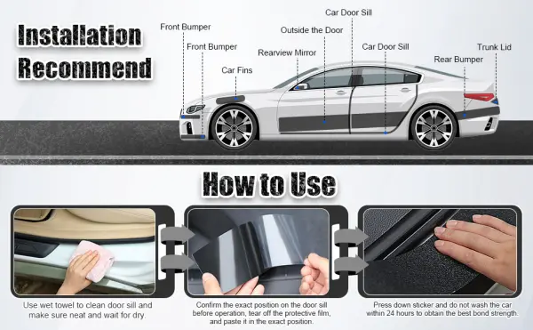 Car Door Edge Guards Door Sill Protector Automotive Entry Guard Anti Collision Scuff Sill Trim Protection Strips