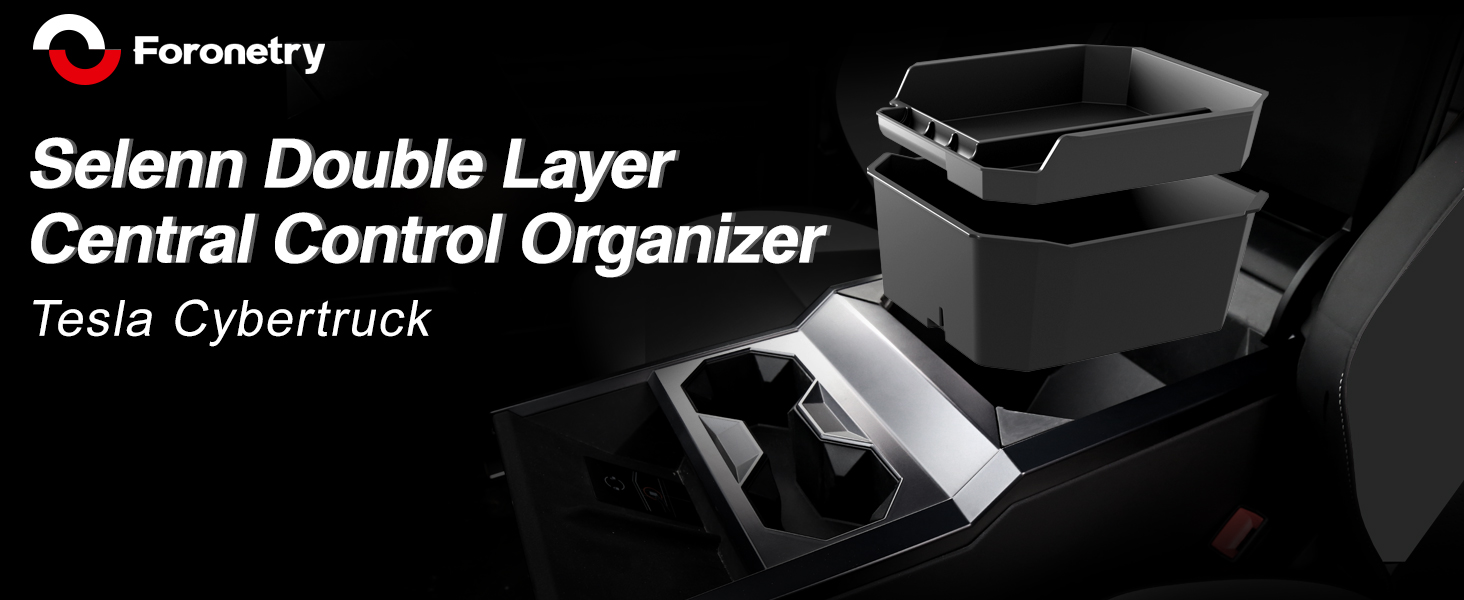 Double-Layer Center Console Organizer for Tesla Cybertruck