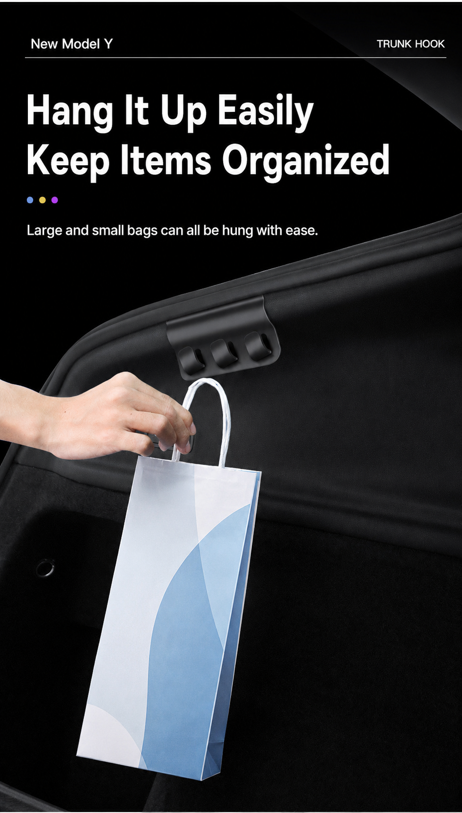 Rear Trunk Hooks for Tesla Model 3/Y