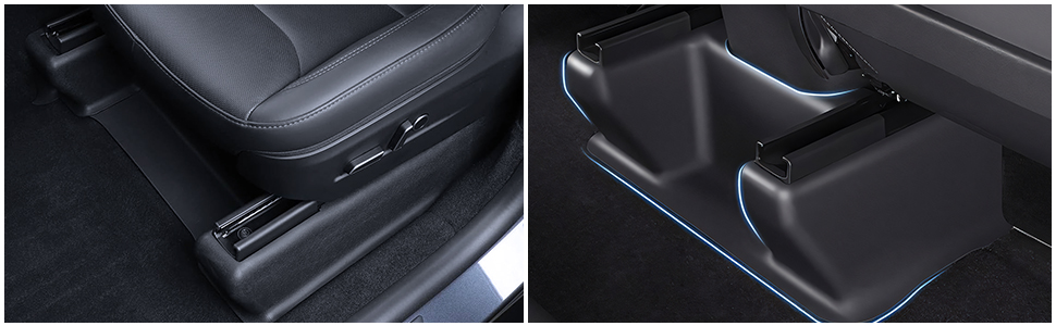 Interior Accessory Kit for New Model Y: Rear Seat Anti-Kick Guards, Under-Seat Corner Protectors, and Seat Rail Covers