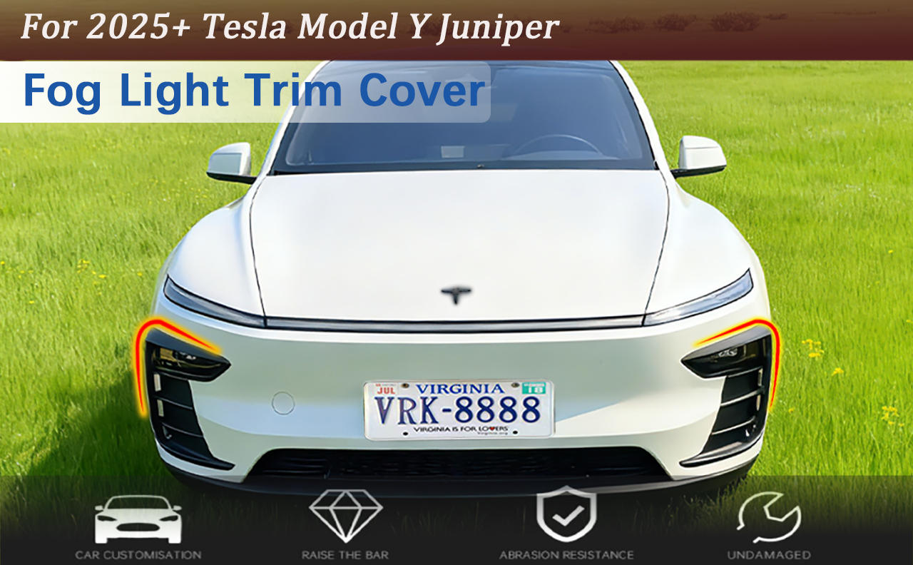Front Fog Light Eyebrow Trim Covers for Tesla Model Y