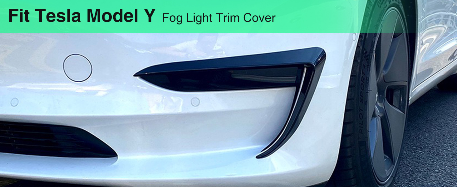 Front Fog Light Trim Covers for Tesla Model Y