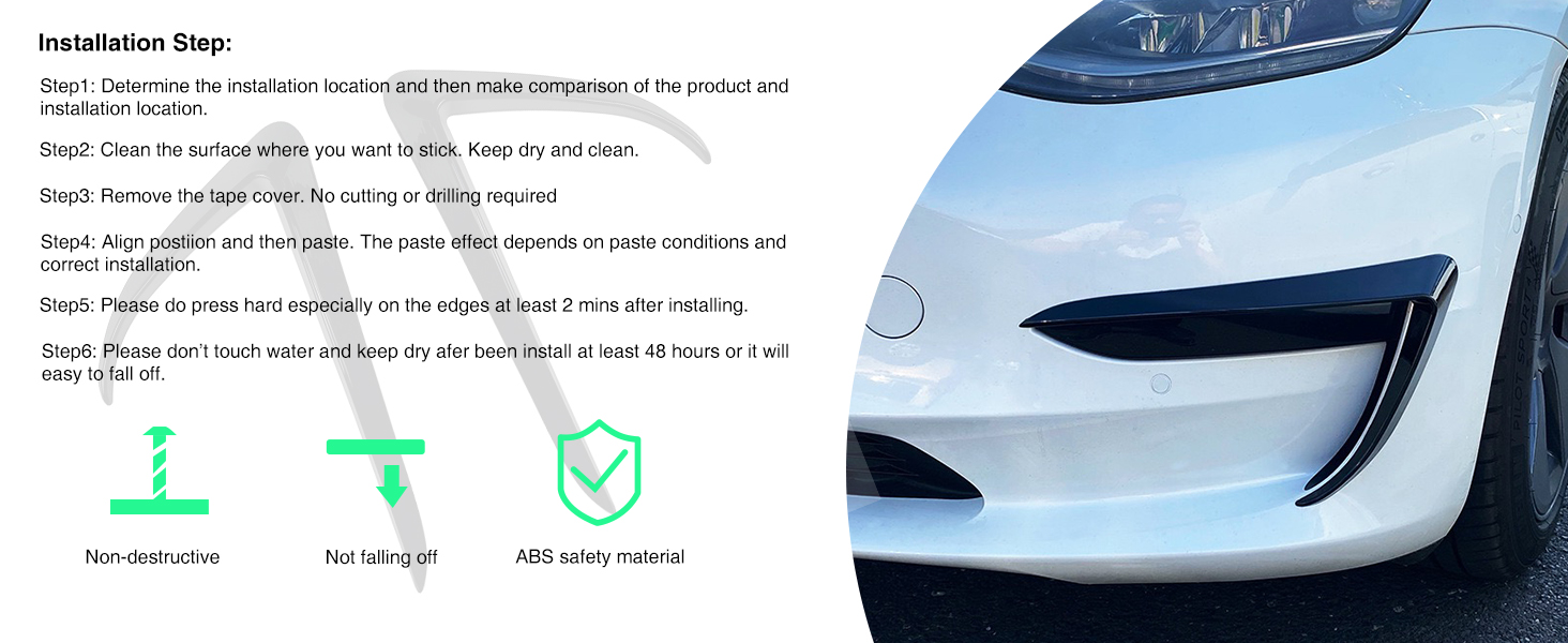 Front Fog Light Trim Covers for Tesla Model Y