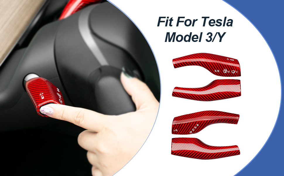 Glass Fiber Steering Lever Cover for Tesla Model 3/Y