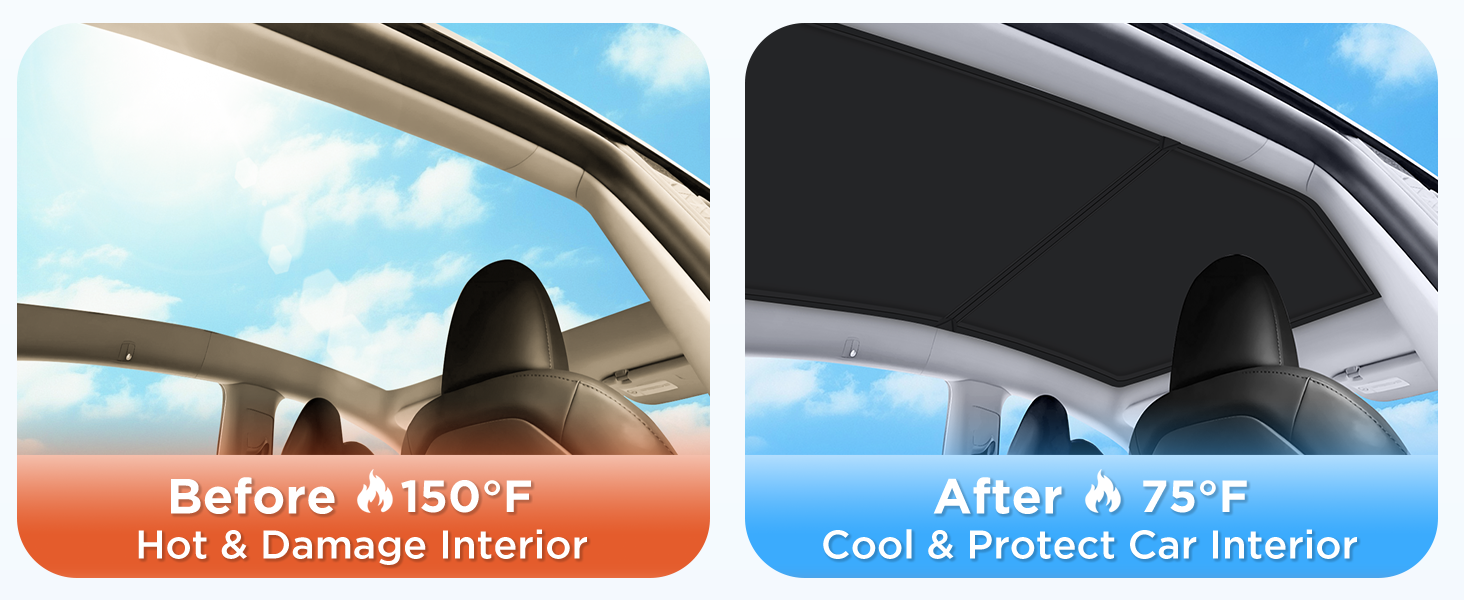 Glass Roof Sunshade for Tesla Model 3/Y
