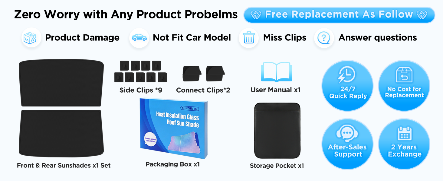 Glass Roof Sunshade for Tesla Model 3/Y