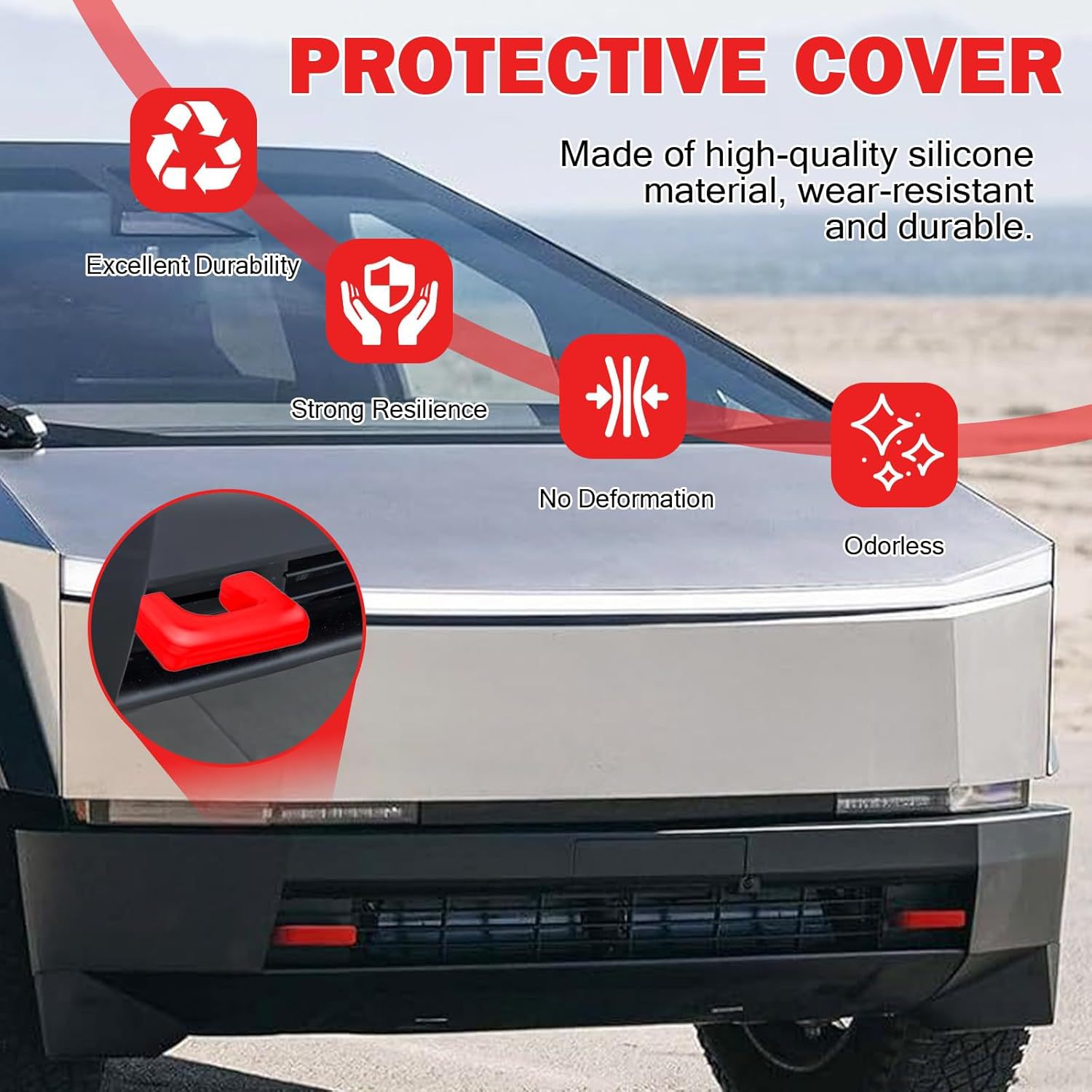 Tow Hook Covers for Tesla Cybertruck Front Bumper