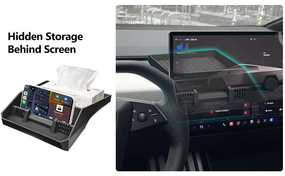 Hidden Dashboard Storage Tray for Tesla Cybertruck