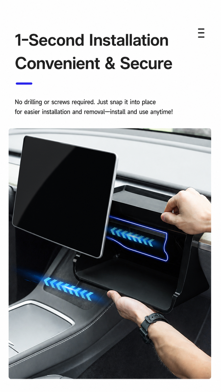 Multifunctional Center Console Storage Box & Screen Organizer — Custom Accessory for Tesla Model 3/Y