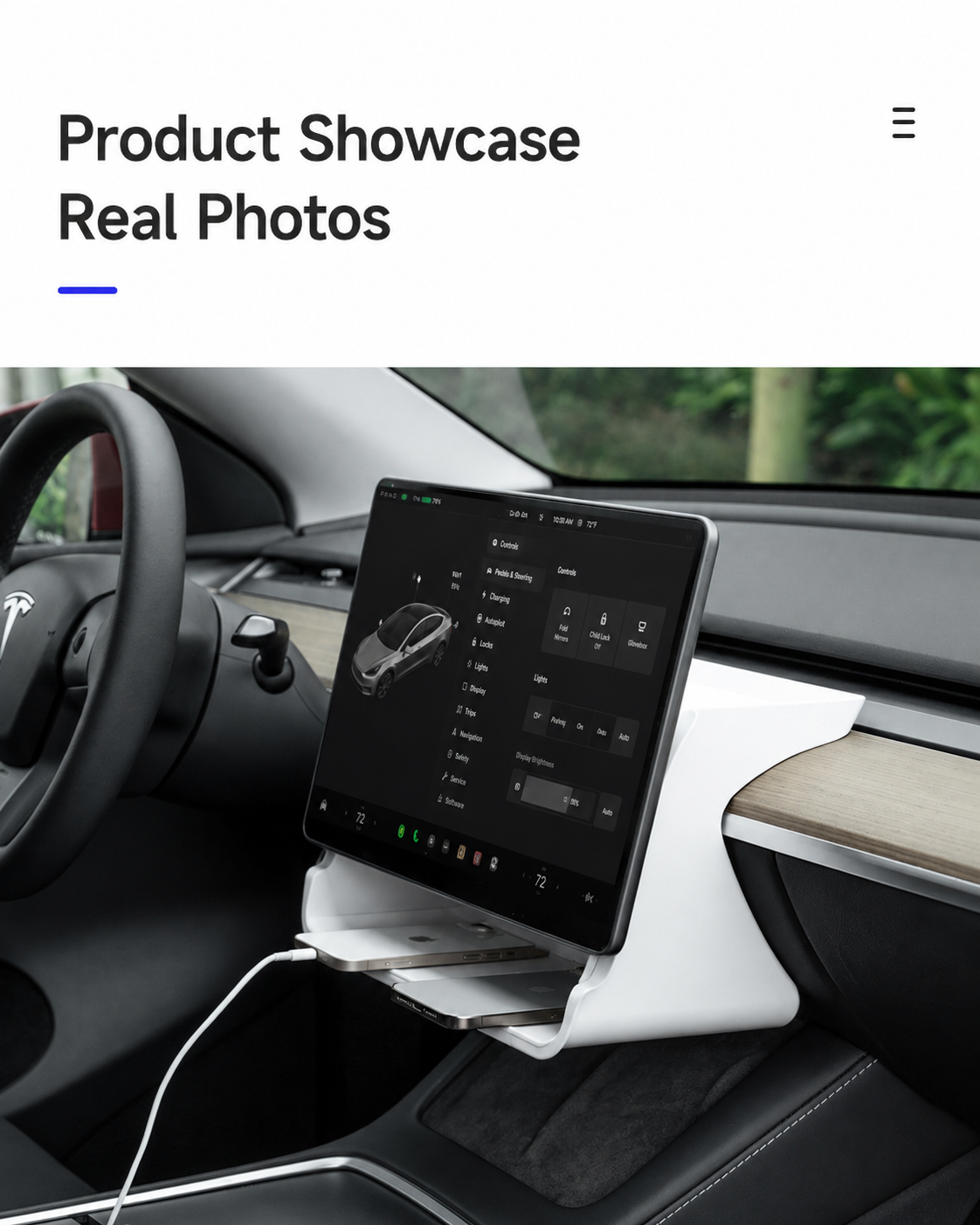 Multifunctional Center Console Storage Box & Screen Organizer — Custom Accessory for Tesla Model 3/Y