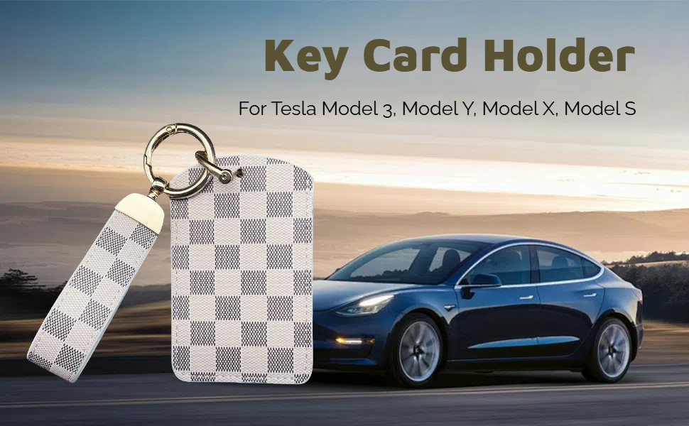 Leather Key Card Holder for Tesla Model 3/Y/S/X