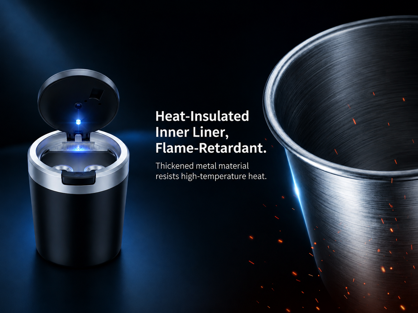 Portable Car Ashtray with LED Light