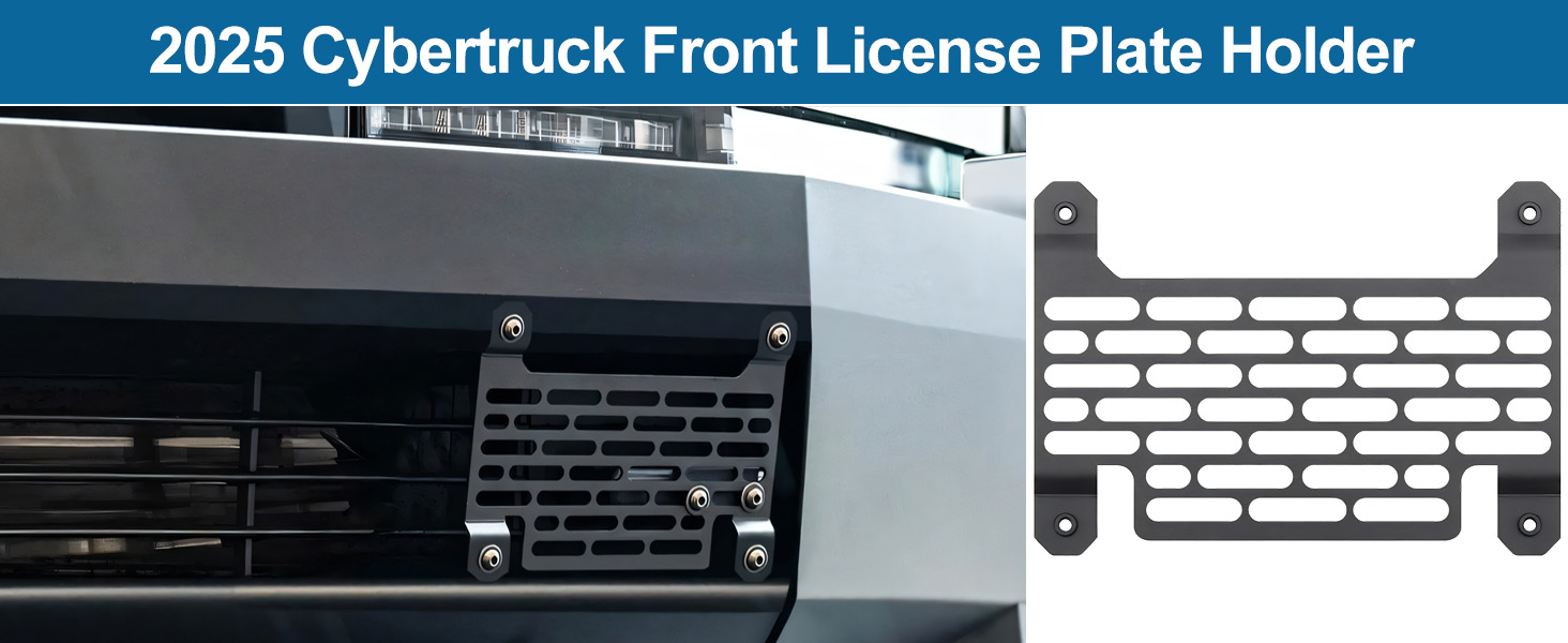 No-Drill Front License Plate Holder for Tesla Cybertruck