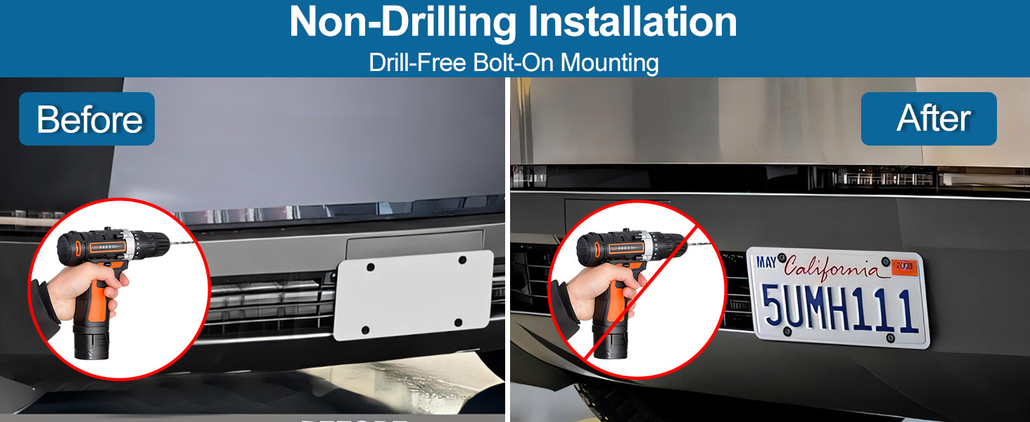 No-Drill Front License Plate Holder for Tesla Cybertruck