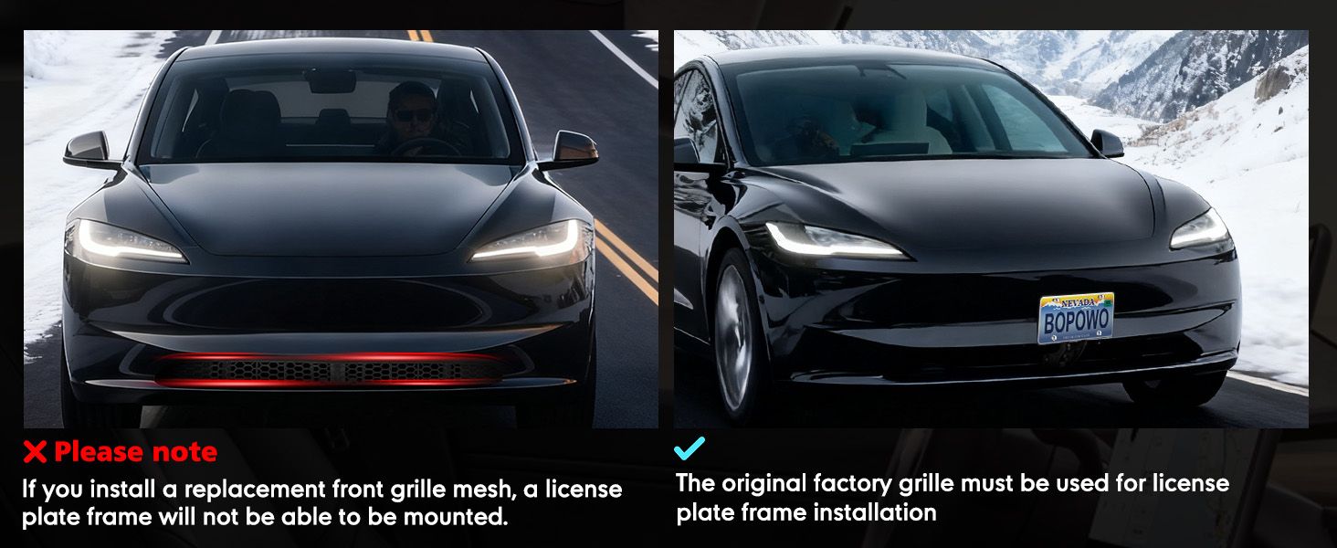 No-Drill Front License Plate Holder for Tesla Model 3/Y
