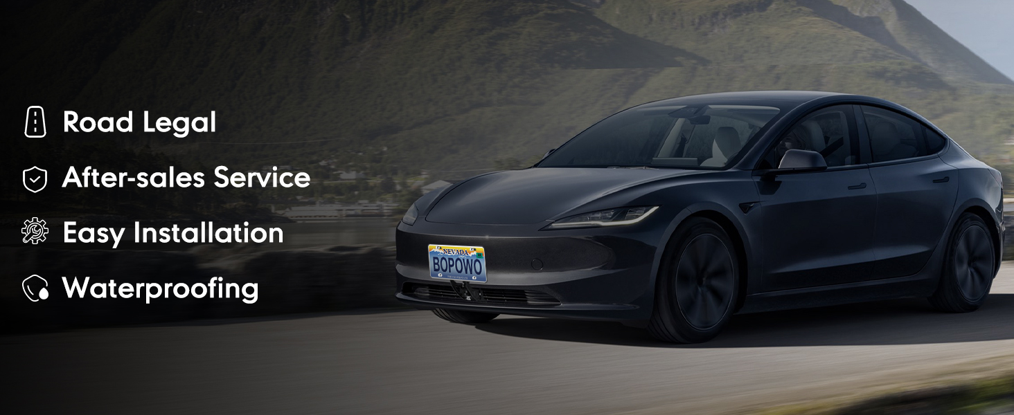 No-Drill Front License Plate Holder for Tesla Model 3/Y