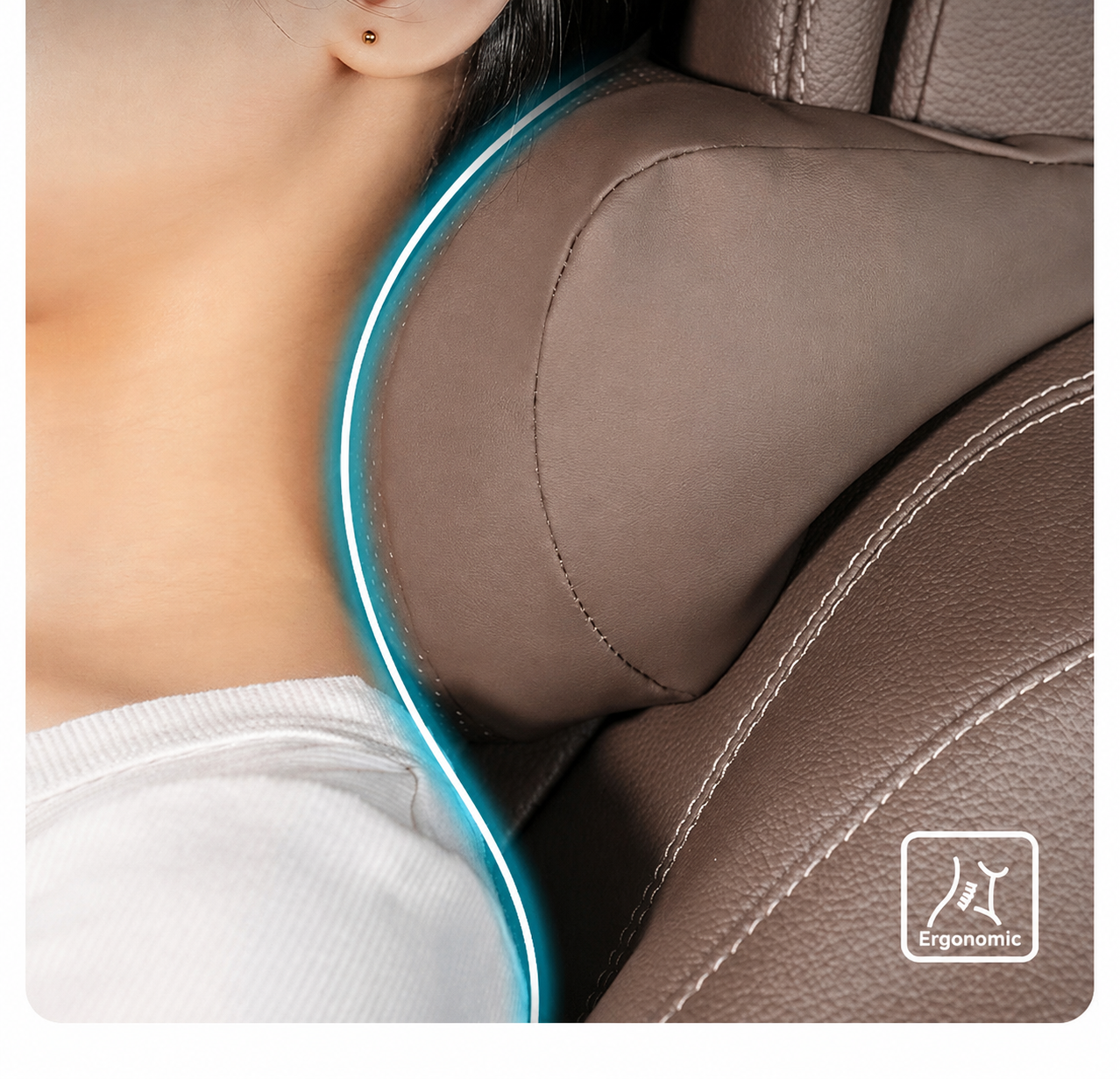 Car Headrest & Neck Support Pillow — Compatible with Tesla Model 3, Y, S, and X