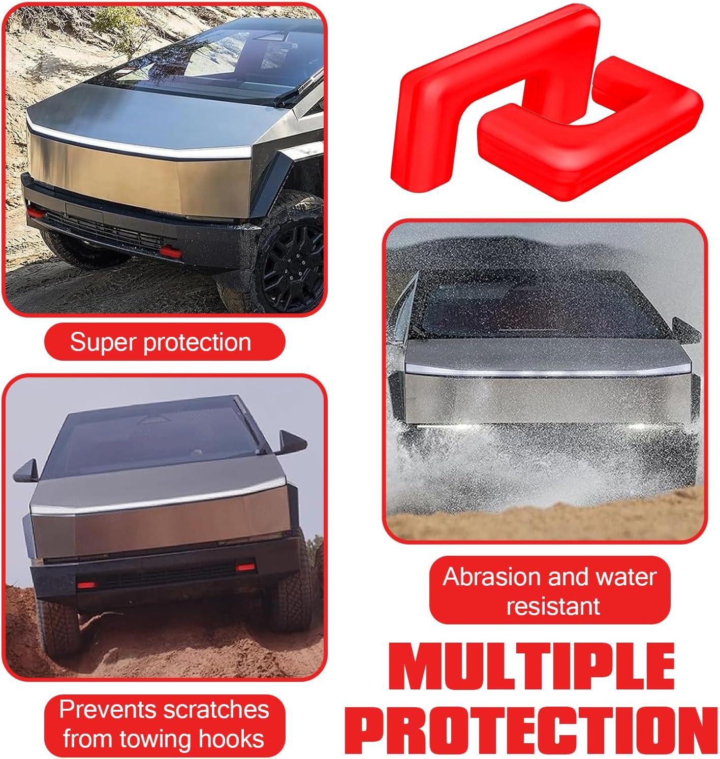 Tow Hook Covers for Tesla Cybertruck Front Bumper