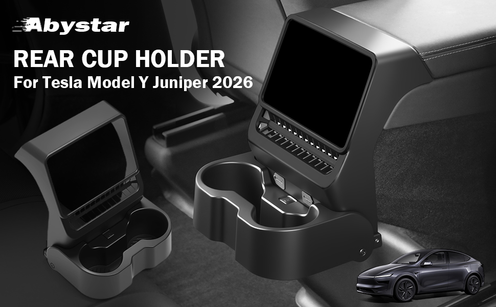 Rear Cup Holder for Tesla Model Y Juniper and Model 3 Highland