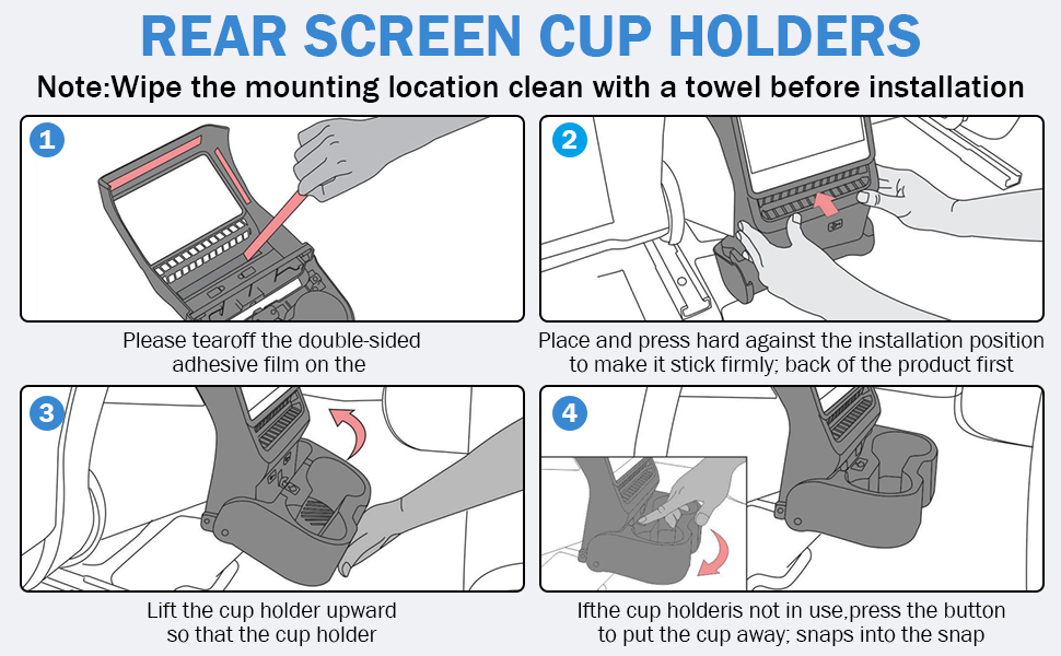Rear Cup Holder for Tesla Model Y Juniper and Model 3 Highland