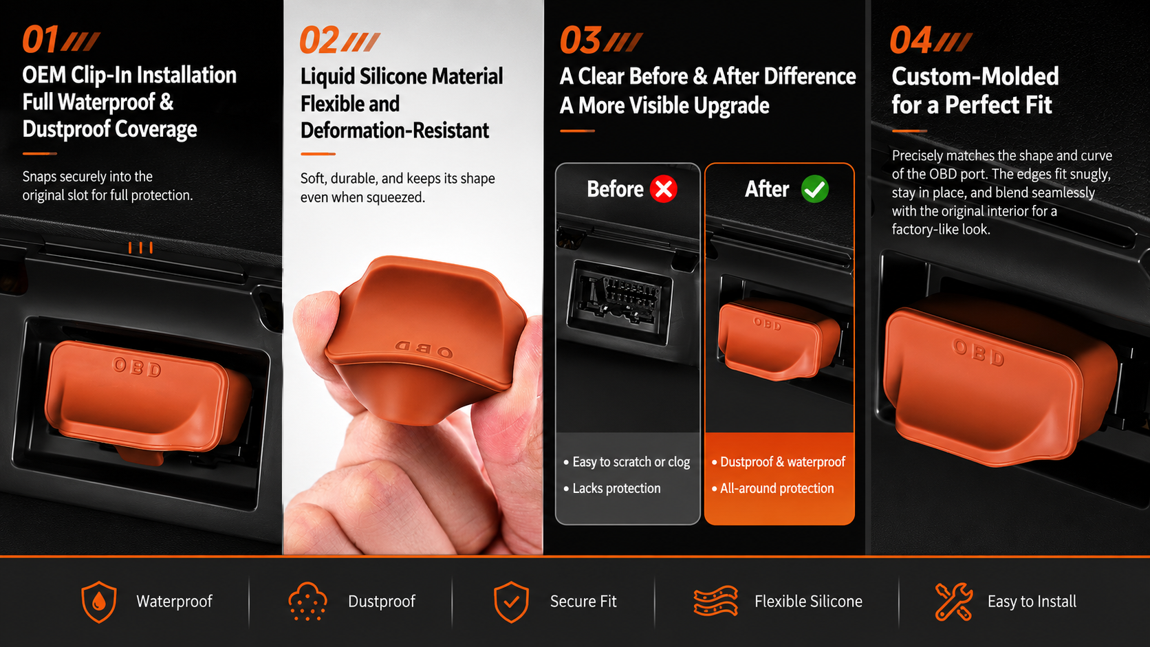 Silicone OBD2 Port Protective Caps