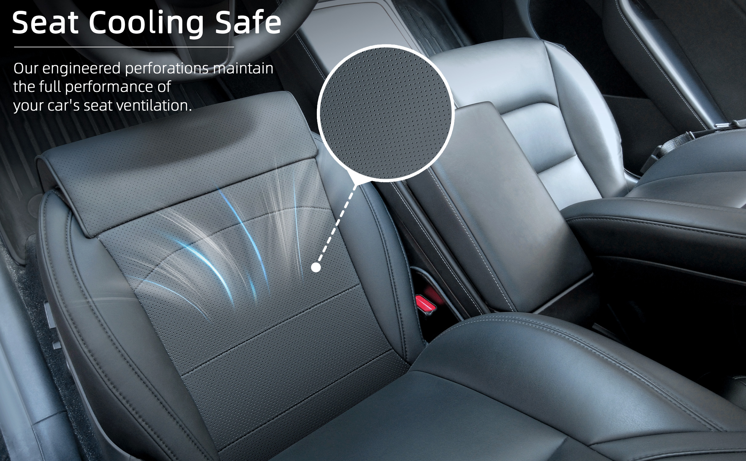 Seat Cushion Cover with Leg Support for Tesla Model 3/Y