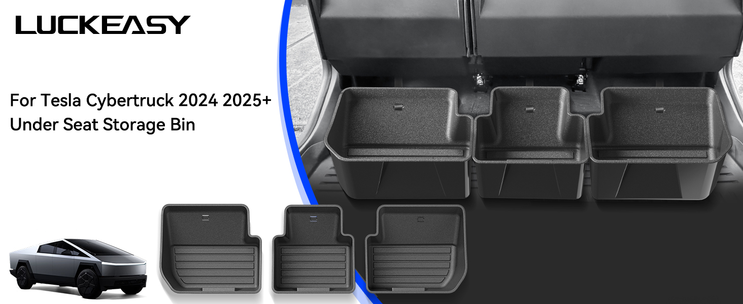 Second Row Under-Seat Storage Boxes for Tesla Cybertruck