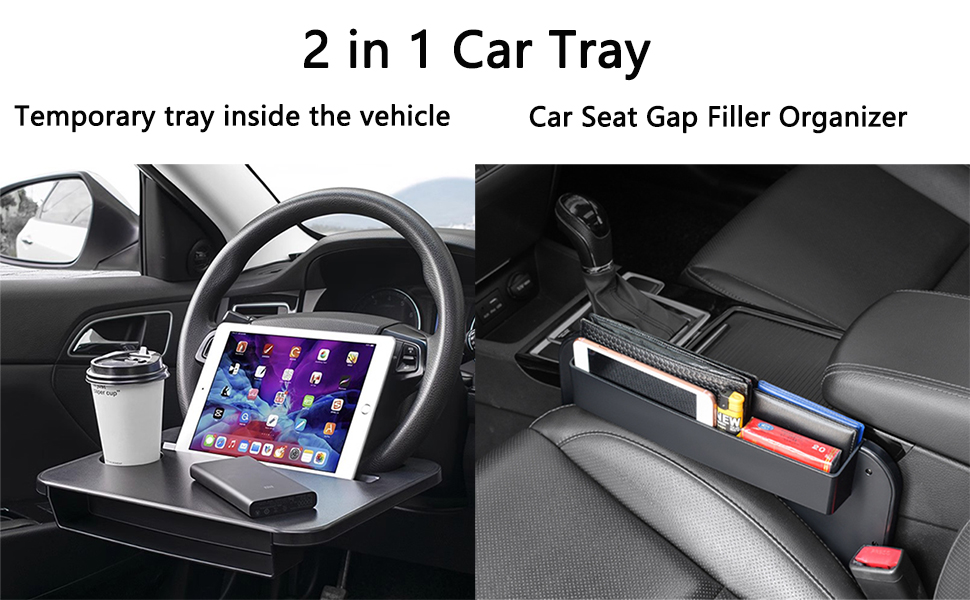 Steering Wheel Tray and Seat Gap Organizer