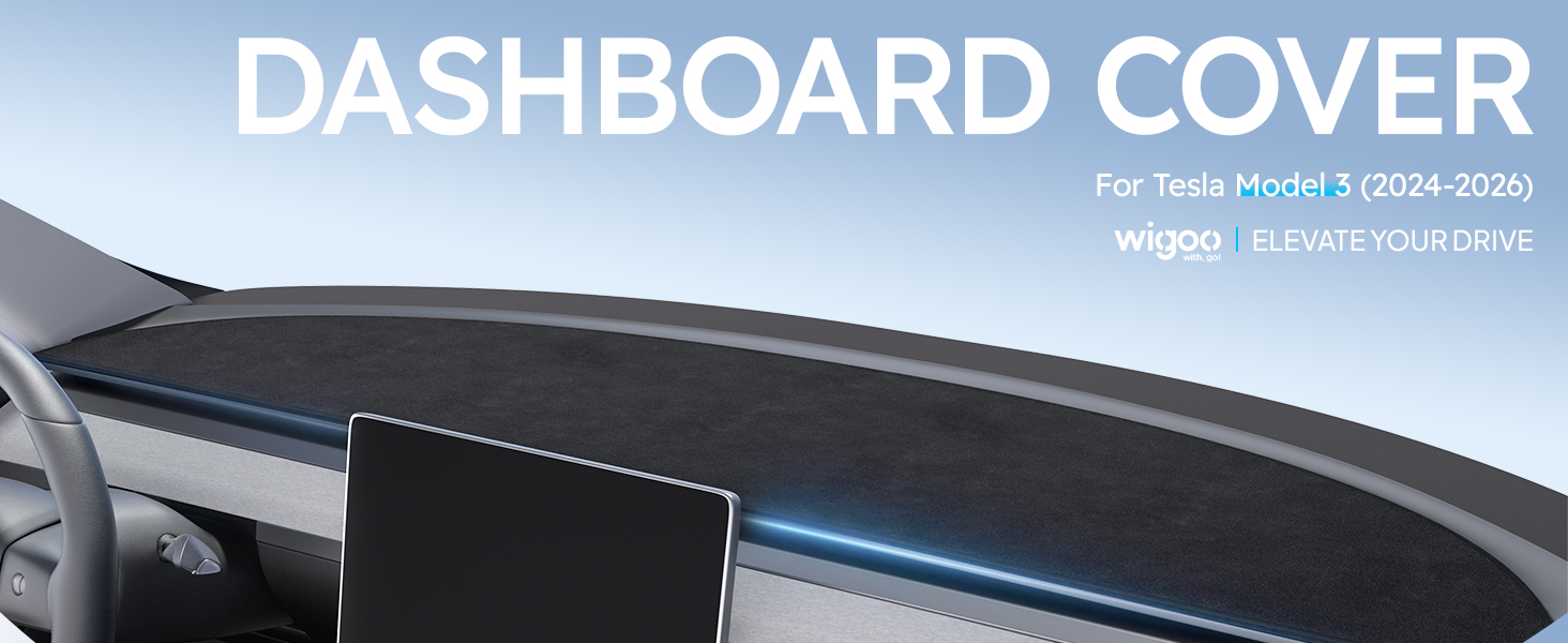 Suede Dashboard Cover for Tesla Model 3 Highland and Model Y