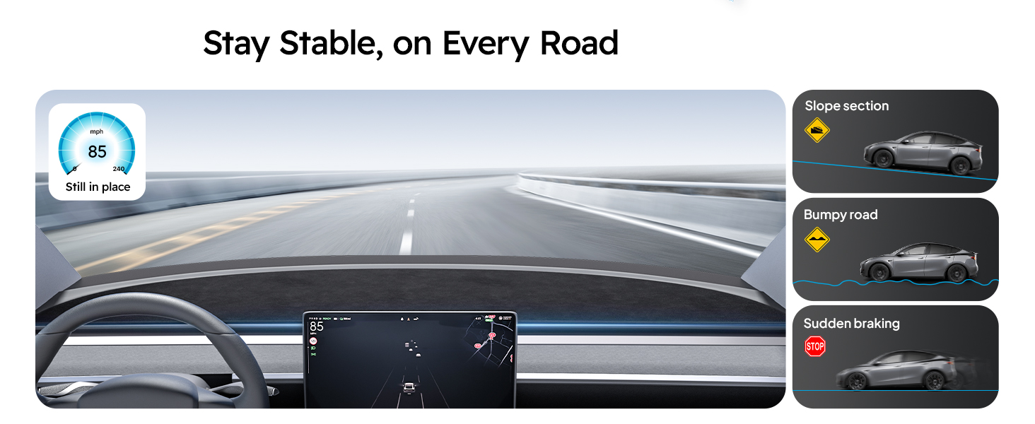 Suede Dashboard Cover for Tesla Model 3 Highland and Model Y