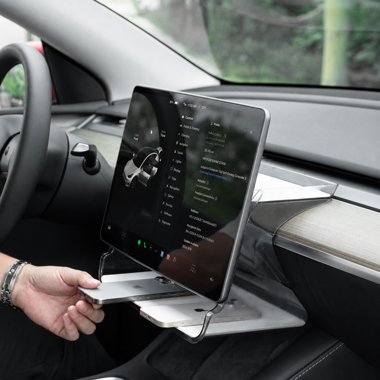 Multifunctional Center Console Storage Box & Screen Organizer — Custom Accessory for Tesla Model 3/Y