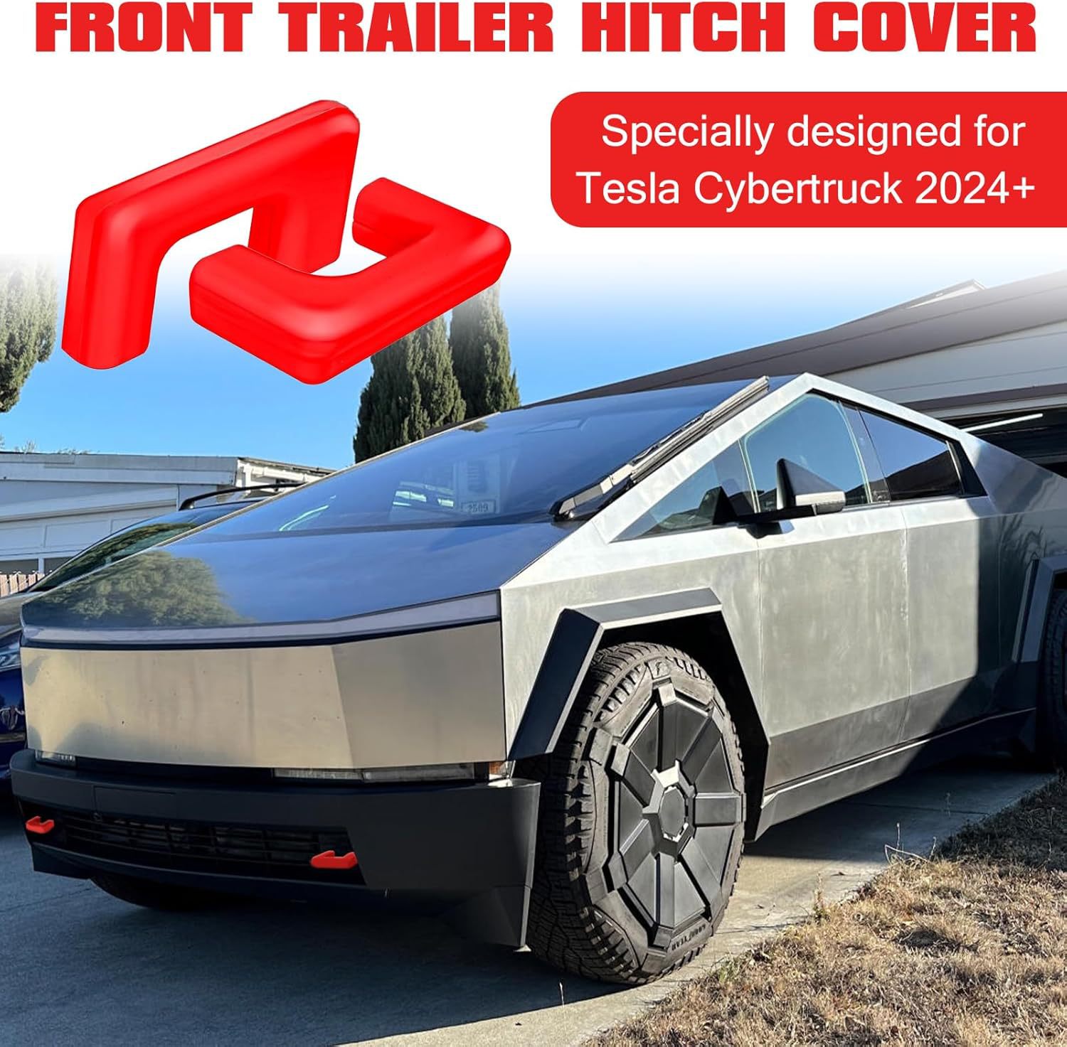 Tow Hook Covers for Tesla Cybertruck Front Bumper